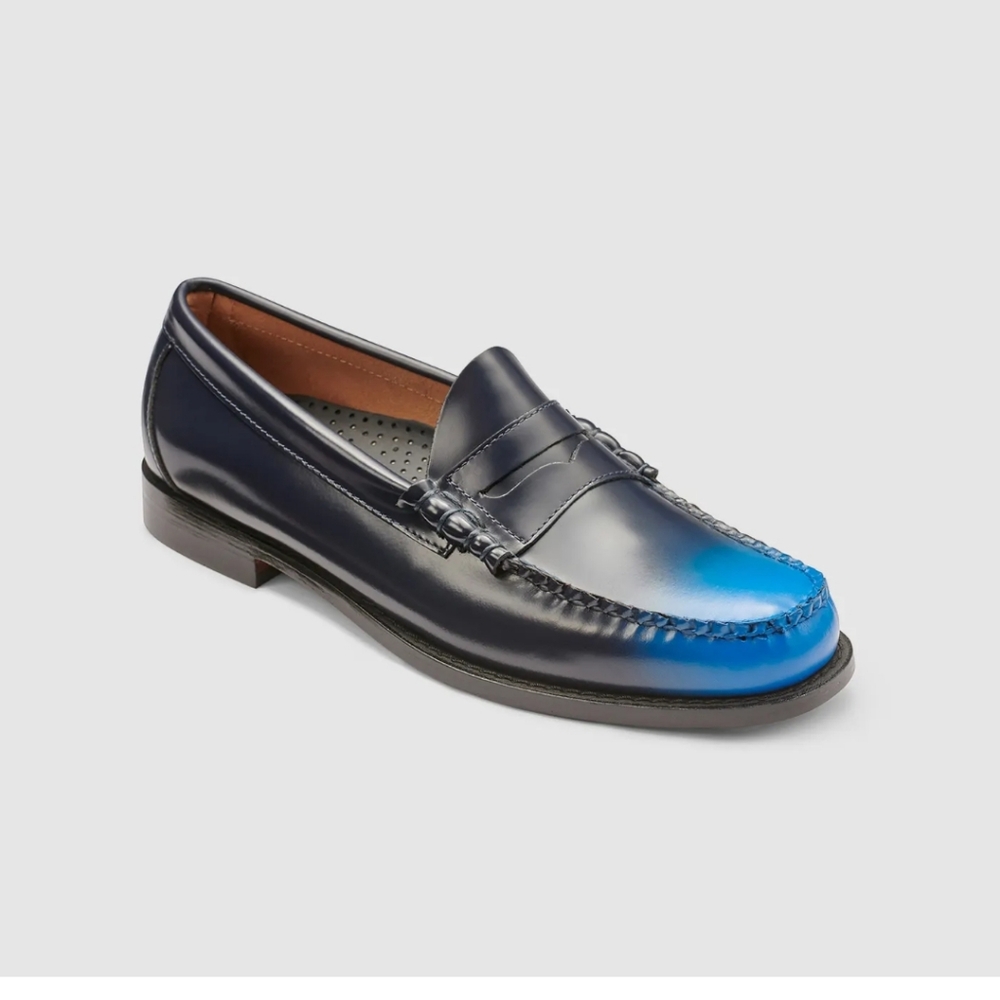 G.H. Bass & Co. Navy to Blue Gradient Leather Penny Loafers